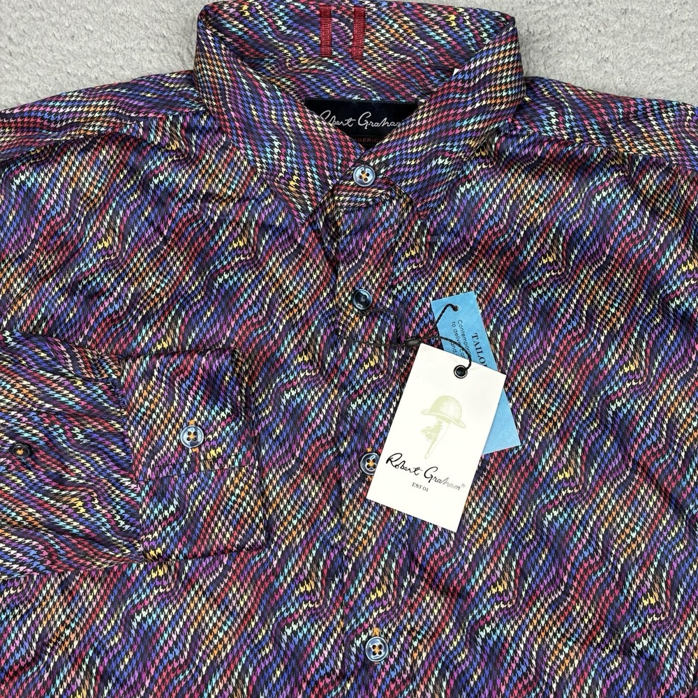 Robert Graham Tilston Long Sleeve Shirt Men's Large Multicolor Button Down NWT
